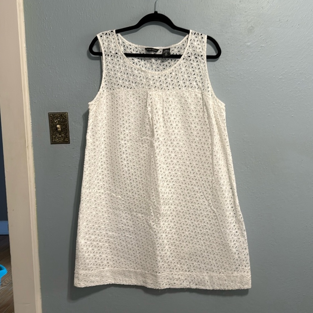 New York & co white eyelet mini dress